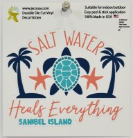 4" Sanibel Island "Salt Water Heals Everything" Sticker