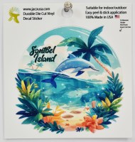 4" Sanibel Island Tropical Dolphin Sticker