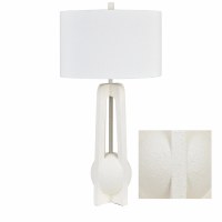 32" Cream Orb and Bars Polyresin Table Lamp