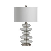 27" Five Clear Glass Disks Table Lamp