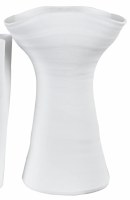 14" White Folds Modern Ceramic Vase