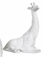 9" Distressed White Giraffe With It's Head Up