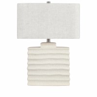 25" Sand Ribbed Textured Ceramic Table Lamp