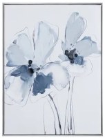 32" x 24" Blue Medium Flower Up Botanical Framed Canvas