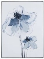 32" x 24" Blue Small Flower Down Botanical Framed Canvas