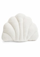 13" x 17" White Scallop Shell Shape Decorative Pillow