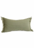 12" x 22" Green and White Thin Stripes Decorative Pillow