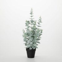 27" Faux Frosted Green Eucalyptus Potted Bush