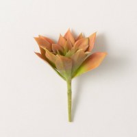 8" Faux Orange and Green Succulent Pick