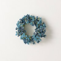 4.5" Opening Faux Blue Berries and Flowers Candle Ring