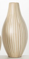 21" White and Natural Stripes Bamboo Vase