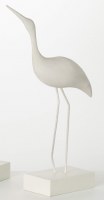 25" Cream Polyresin Modern Heron Statue