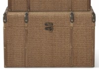 9" x 16" Brown Woven Jute and Wood Storage Box