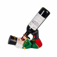 11" Multicolored Polyresin Nutcracker Wine Bottle Holder