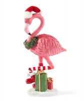 10" Polyresin Flamingo With Gifts Statue