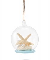 4" Starfish in a Glass Dome Ornament