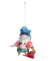 5" Pirate Shark Glass Ornament