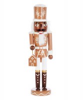 15" Brown Wood Nutcracker Statue