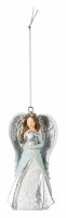 Blue Angel Holding a Rabbit Ornament