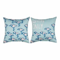 18" Sq "Locals Only" Shorebirds Coastal Decorative Indoor/Outdoor Pillow