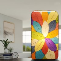 30" x 15" Multicolor Sunbust Cocoa Leaf Table Lamp