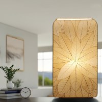 30" x 15" Natural Sunbust Cocoa Leaf Table Lamp