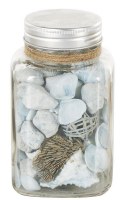 6" Blue Seashells in a Glass Jar