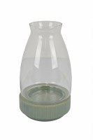 16" Slim Clear Hurrican With Green Base