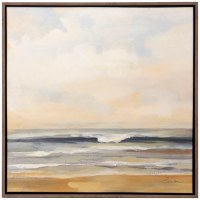 38" Sq Gold Coast Framed Coastal Canvas