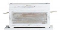 21" Distressed Beige and White Coastal Storage Trunk