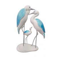 16" Blue Triple Shorebird Family Statue