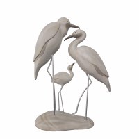 16" Natural Triple Shorebird Family Statue