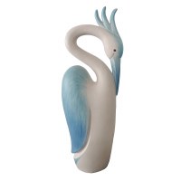 17" Blue Coastal Polyresin Heron Bust