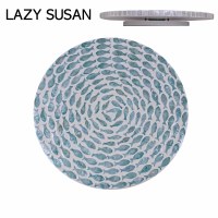 16" Round Coastal Fish Capiz Lazy Susan