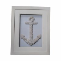 22" x 18" Seashell Anchor Shadow Box Under Glass