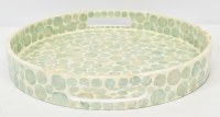 Small Round Green Dots Capiz Decorative Tray