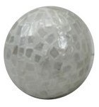 4" White Mosaic Squares Capiz Orb