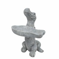 26" Gray Alligator Bird Bath