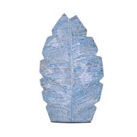 20" Blue Tropical Leaf Shape Capiz Vase