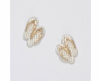 Silver and Gold Toned Flip Flop Earrings