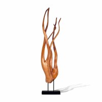 35" Natural Teak Reach Sculpture