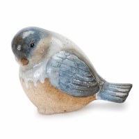 4" Bue Tail Down Ceramic Bird Figurine