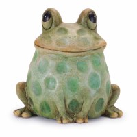 5" Green Dots Ceramic Frog Figurine