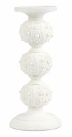 12" White Polyresin Sea Urchin Pillar Candle Holder