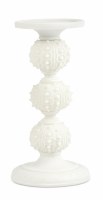 10" White Polyresin Sea Urchin Pillar Candle Holder