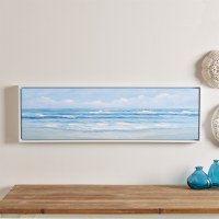 10" x 32" Oceanscape Coastal Gel Textured Framed Print