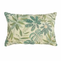 12" x 18" Blue and Green Tropical Leaves Decorative Pillow