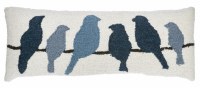 11" x 30" Two Toned Blue Birds on a Wire Decorative Pillow