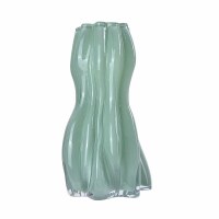 11" Light Green Glass Squiggle Vase