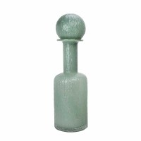 16" Light Green Glass Bottle With an Orb Bottle Top